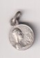 Montserrat. Busto de La Virgen a Der. al fondo las Montañas. medalla (Metal Blanco 13 mm.) R/ Sagrado Corazón de Jesús