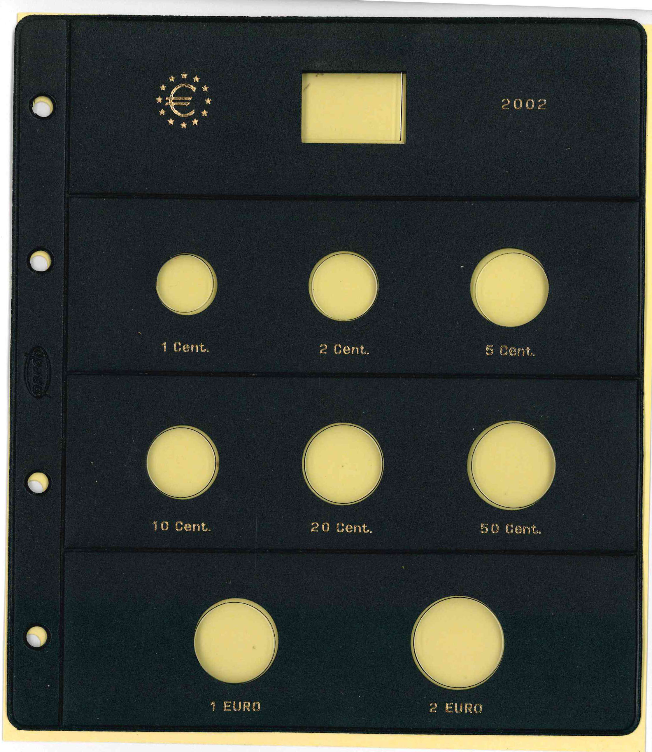 Pardo. Funda monedas de Euro 2002. 8 alojamientos