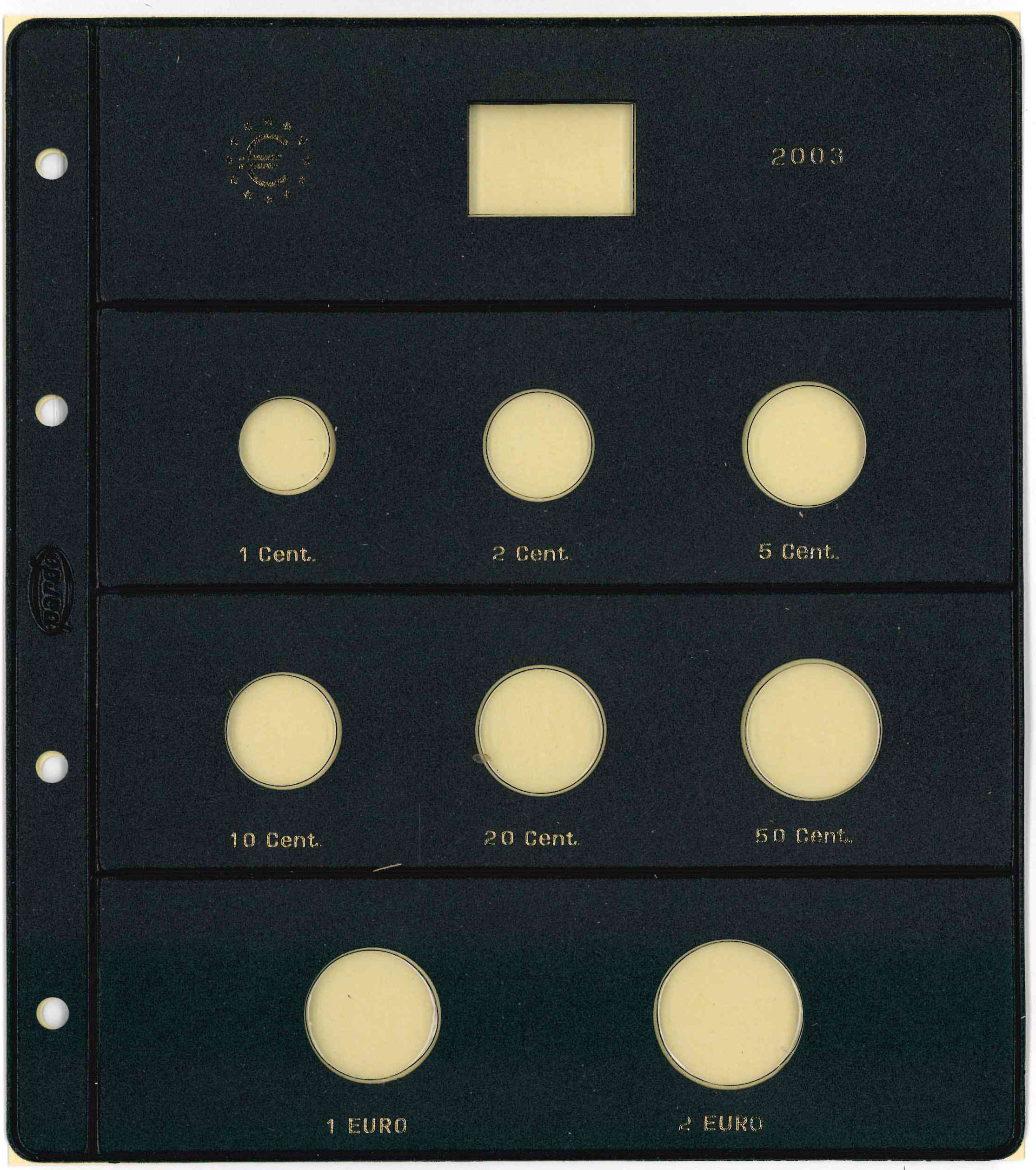 Pardo. Funda monedas de Euro 2003. 8 alojamientos