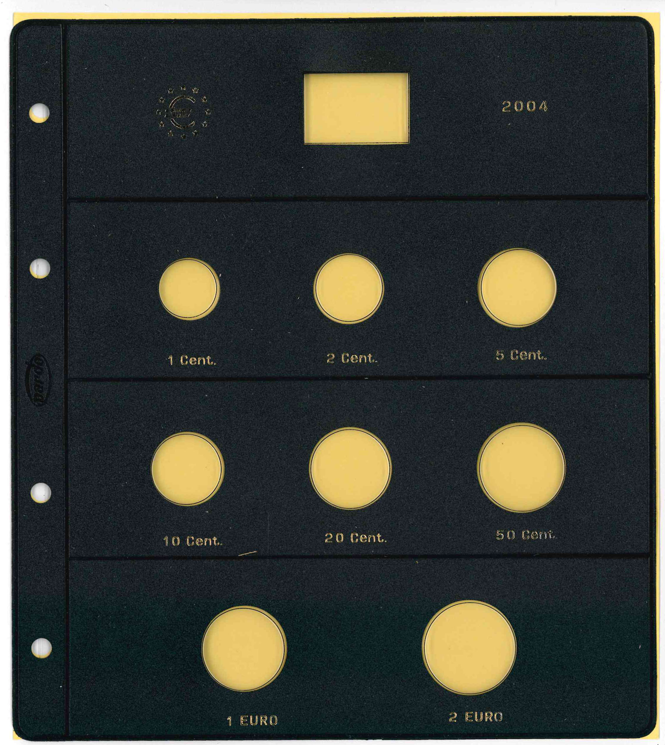 Pardo. Funda monedas de Euro 2004. 8 alojamientos