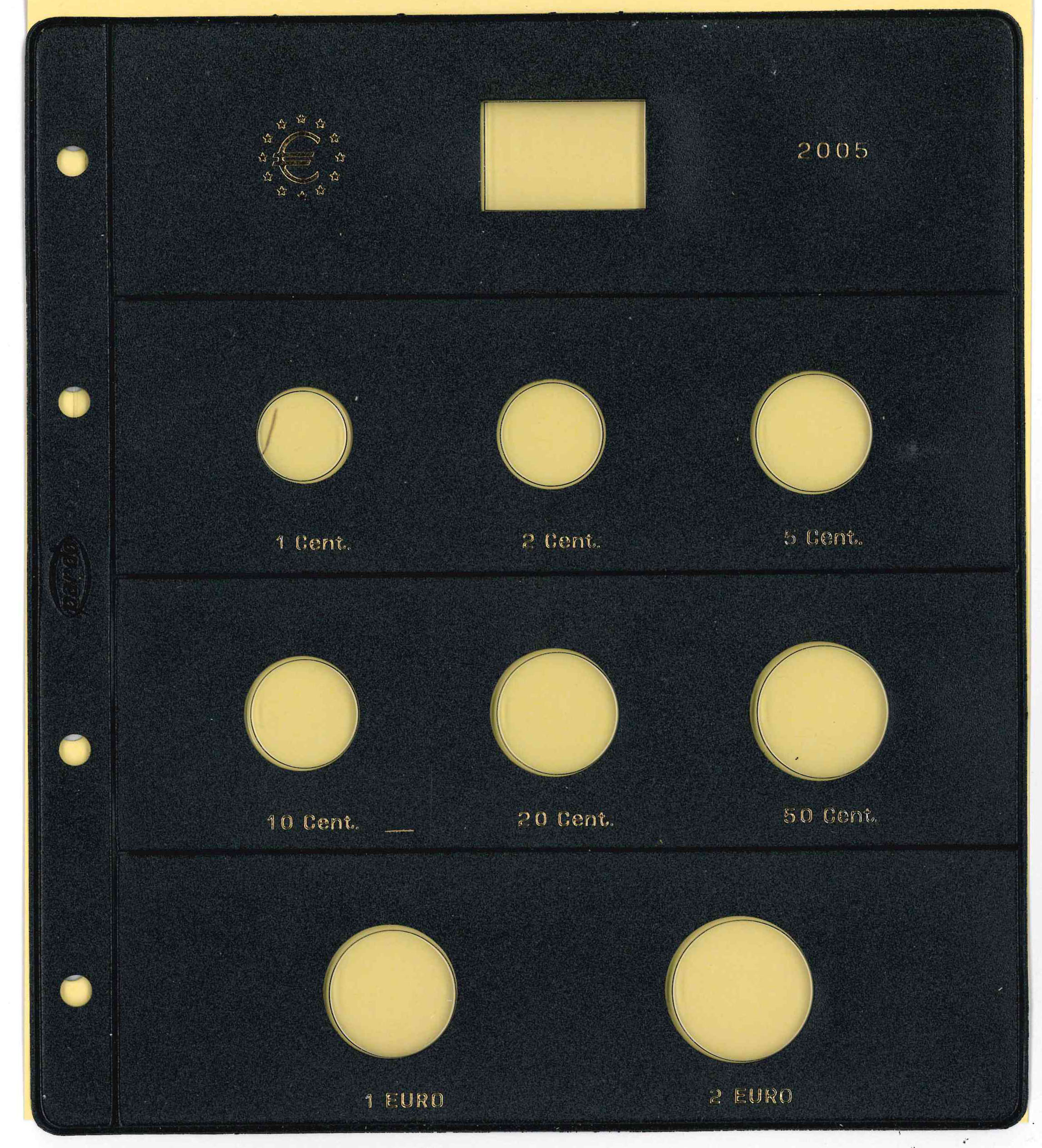 Pardo. Funda monedas de Euro 2005. 8 alojamientos