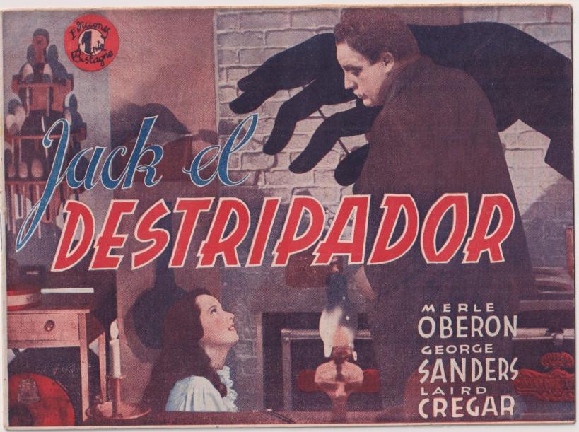 Jack El Destripado. Foto Novela. Serie Película Gráfica de Bistagne. 16 P.P: con guion y fotos del Film