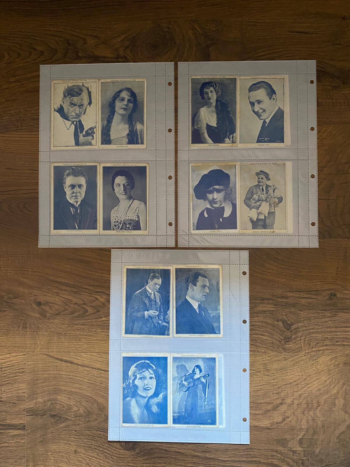 Artistas de cine Clásico. Mundial. Lote de 22 cromos (12x8,5 cms.) Publicidad de Los Negros , Comprimidos para encender el fuego