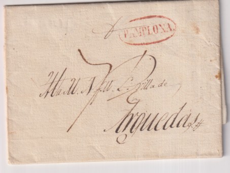 Carta de Pamplona a Arguedas del 6 jun. 1835. con marca 33R