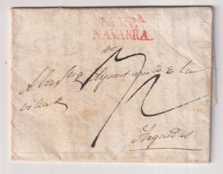 Carta de Pamplona a Arguedas del 6 Ene. 1831 con marca 31R