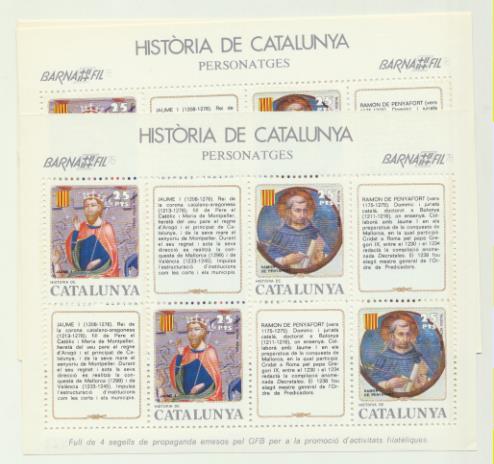 Historia de Catalunya. Personatges. Barnafil 1978. 6 hojas (iguales)