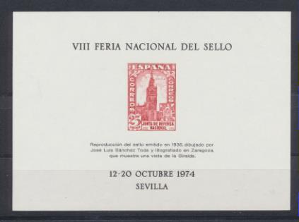VIII Feria Nacional del Sello. Sevilla 1974. Numerada, 952