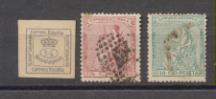 1873. I República. Edifil 130 (1/4) Nuevo con fija sello, Edifil 132-33. Usados con señal de fija sello