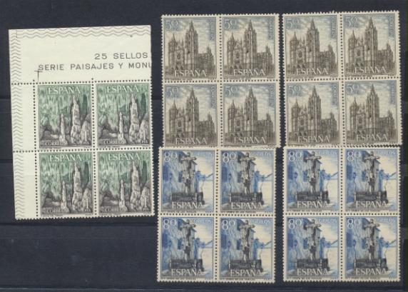 España 1964. 20 sellos. 8 de Edifil 1542 **, 8 de Edifil 1545 ** y 4 de Edifil 1548 **