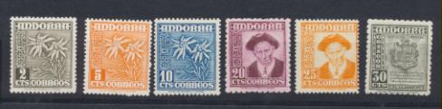 Andorra 1948-53. Tipos diversos. Edifil 45-50 **