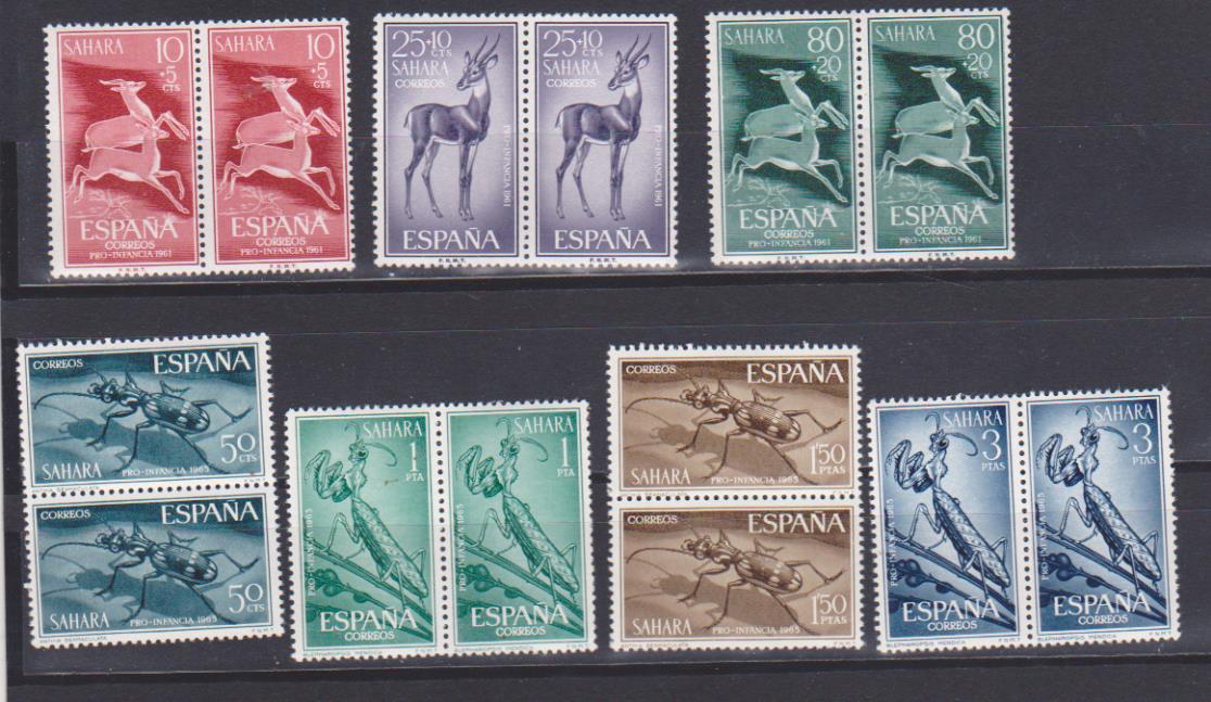 1961-1965. Sahara Español. 2 Series Completas, parejas. Edifil 190-92 **, 242-45 **