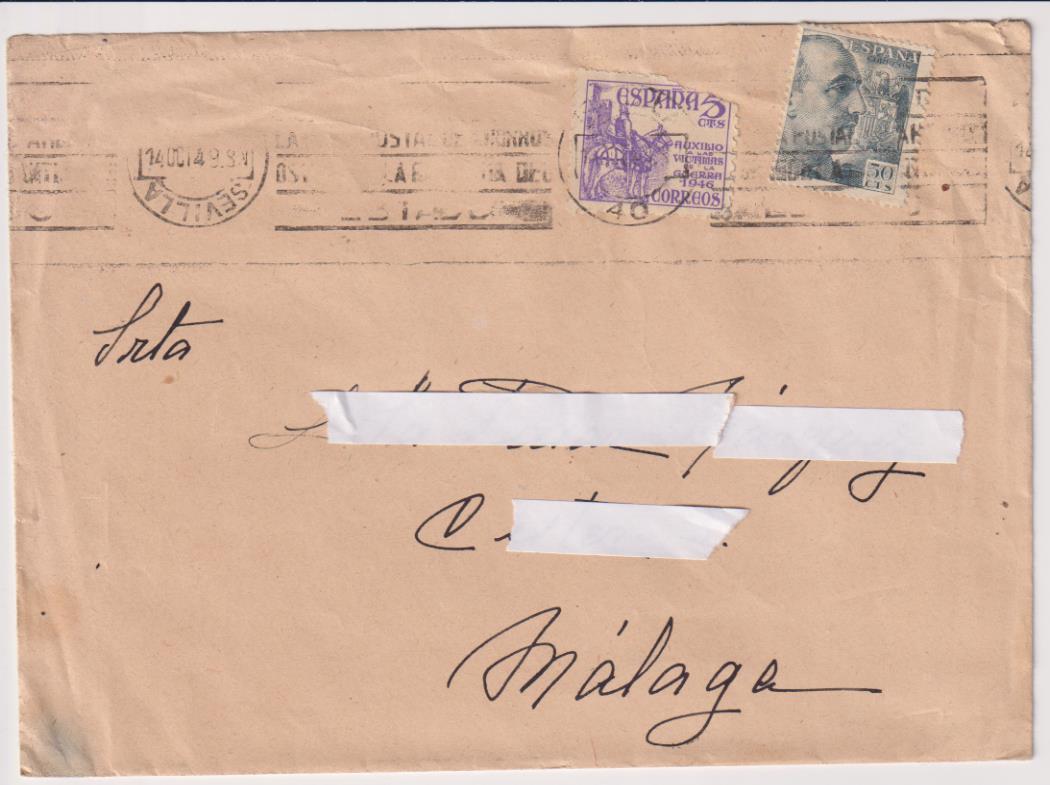 Carta de Sevilla a Málaga del 14 de Octubre de 1949