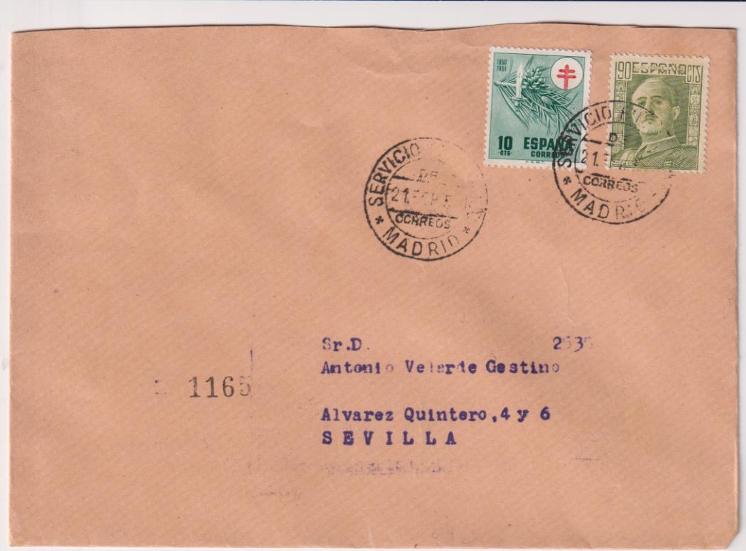 Carta de Madrid a Sevilla del 21 de Septiembre de 1951