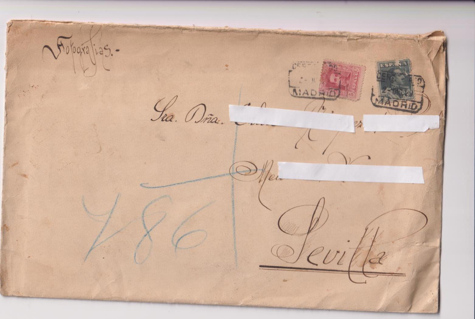 Carta (grande) de Madrid a Sevilla del 2 de Diciembre de 1929