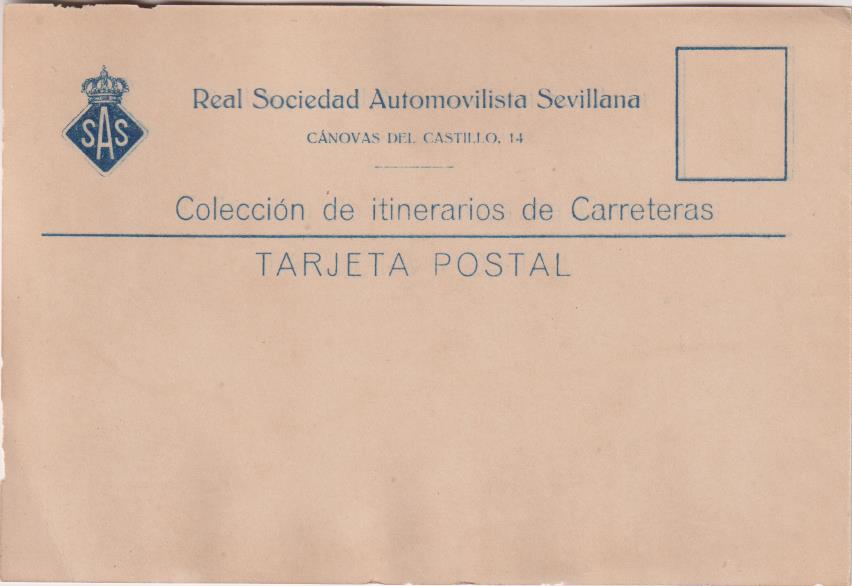 Tarjeta Postal con Membrete.Real Sociedad Automovilista Sevillana.SIN USAR