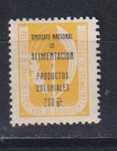 Sindicato nacional de Alimentación y Productos Coloniales. Sello Precinto (2,7x2,3 cms.)