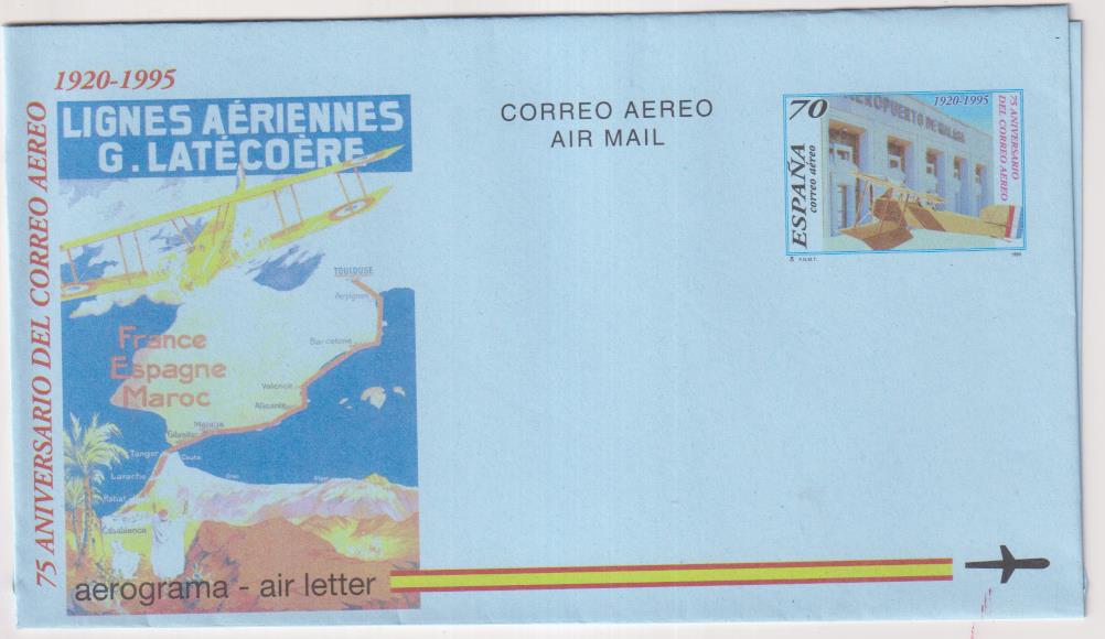 Anagrama. 75 Aniversario de del Correo Aéreo. Edifil 220. Año 1995