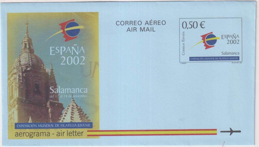 España 2002 . Aerograma Edifíl 225