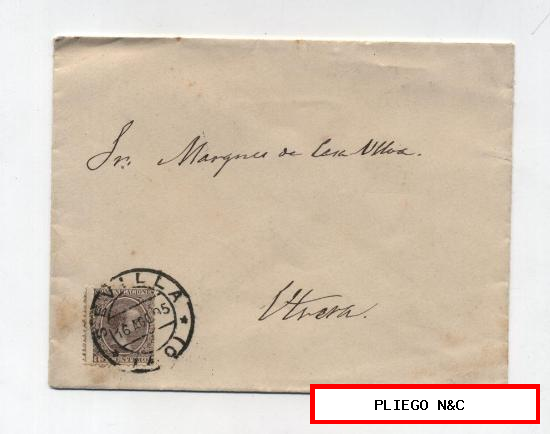 carta de Sevilla a utrera (Sevilla) franqueada con el sello nº 219carta de Sevilla a utrera (Sevilla) franqueada con el sello