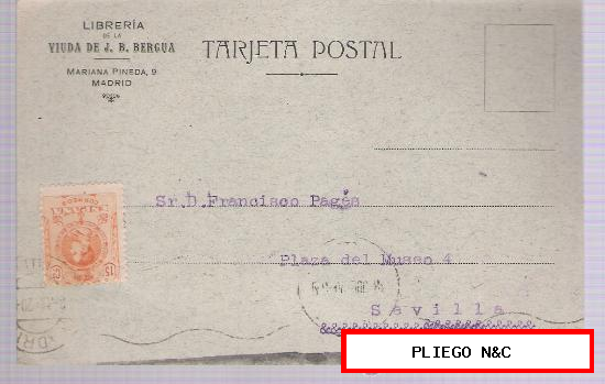 Tarjeta postal de Madrid a Sevilla. 19-Julio-1920