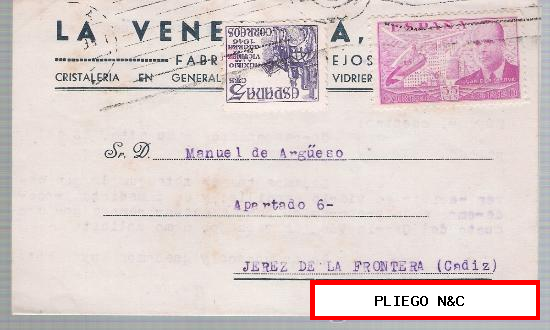 Carta de Sevilla a Jerez de 5 Feb. 1949. Membrete de La Veneciana