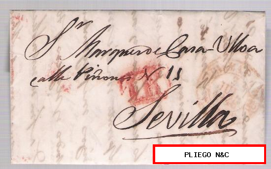 Carta de Palma del Río a Sevilla. De 3 de julio de 1948. con fechador Baeza 2 R. y marca de porteo
