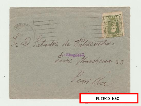 Carta de Madrid a Sevilla. Franqueado con sello 310