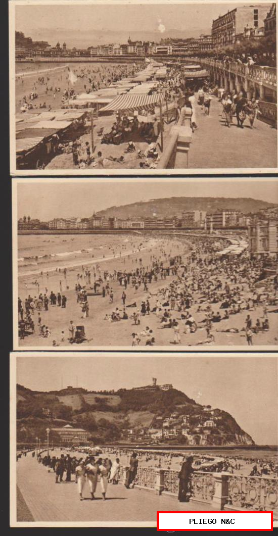 San Sebastián. 3 postales diferentes de La Playa