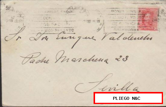 Carta de Madrid a Sevilla del 2 Abril 1928. Franqueado con nº 317