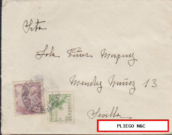 Carta de Estación de Invierno-Málaga a Sevilla del 27 Abril de 1940