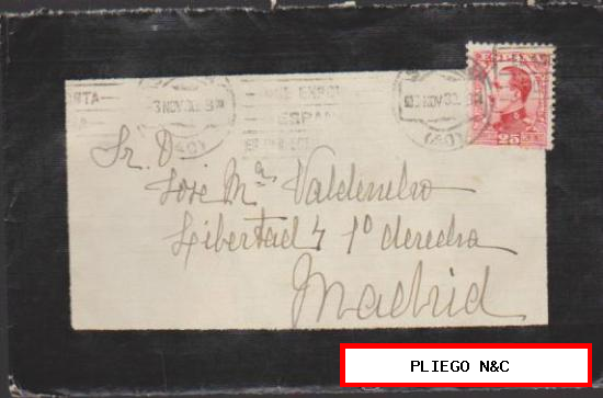 Carta de Sevilla a Madrid del 3 Noviembre 1930. con Edifil 495