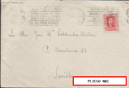 Carta de Madrid a Sevilla con Edifil 317