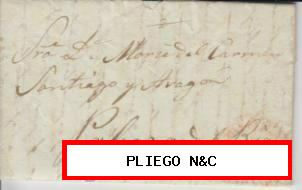 Carta de Sevilla a Palma del Río del 3 Ene. 1846. Con Baeza 29-1 rojo