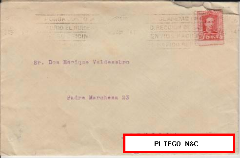 Carta de Madrid a Sevilla del 8 Abr. 1928. Con Edifil 317