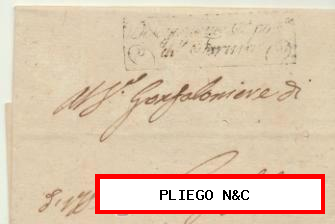 Carta de Fermo a Campofilore del 24 Jul. 1819. Con marca de la Delegazione Aposto