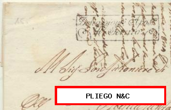 Carta de Fermo a Acqua Santa del 4 Ener. 1826. Con marca de la Delegazione Apos