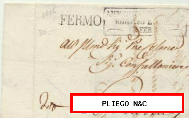 Carta de Fermo a Carassen? del 11 Nov. 1816. Con marca de Fermo