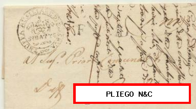 Carta de Fermo a Porto Fermo del 30 May. 1843. Con marca de Fermo