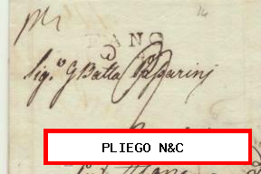 Carta de Fano a Brescia del 10 Agos. 1816. Con marca de Fano