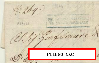 Carta de Ascoli a Monte Prandone del 30 Mar. 1824. Con marca del Tribunal Crimina