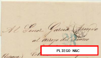 Carta de París a Arroyo del Puerco del 31 Mar. 1856. Con fechador de París y porteo