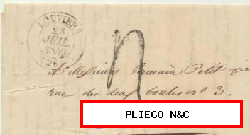 Carta de Louviers a parís del 23 Jul. 1840. Con fechador de Louviers