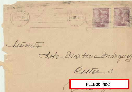Carta de Sevilla a Málaga del 2 Sept. 1951