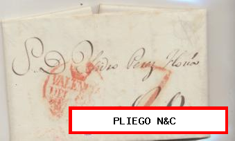 Carta de Valencia a Novelda del 12 Febre. 1836. Con marca 20 R. y porteo 7 R