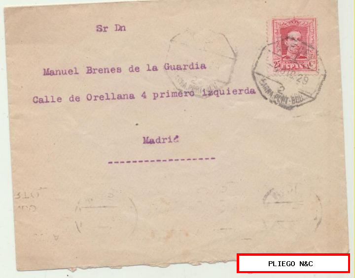 Carta de ? a Madrid del 4 Diciembre 1929. Franqueado con Edifil 317
