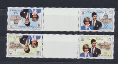 Anguilla 1981. Boda del Príncipe Carlos con Lady Diana Pareja del 409 y 411 **