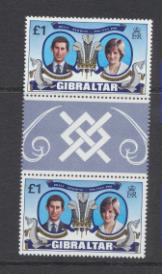 Gibraltar 1981. Boda del Príncipe Carlos con lady Diana. Serie pareja 429 **
