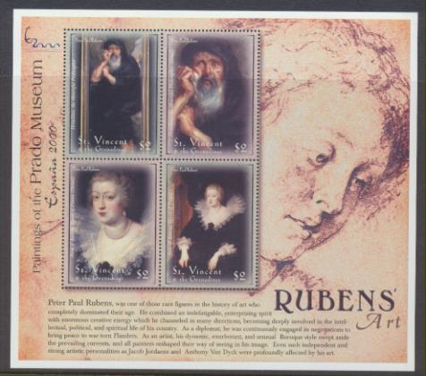2000. St. Vincents & The Grenadines. Pinturas del Museo del Prado. El Arte de Rubens HB **