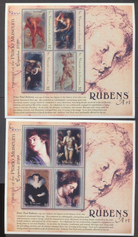 2000. St. Vincents & The Grenadines. Pinturas del Museo del Prado. El Arte de Rubens 2 HB **
