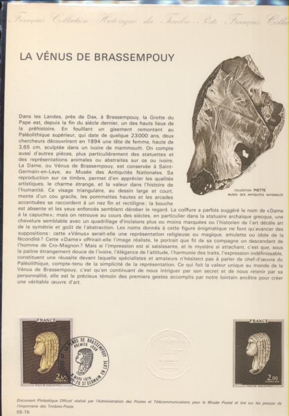 Colección Histórica del Sello Francés. 4 y 5. 1976 Matasellos Primer día